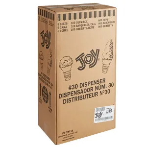 JOY #30 Flat Bottom Cake Cones | 6 x 100 (600) Per Case | Joy Cone Co. | Cones Distributor Canada