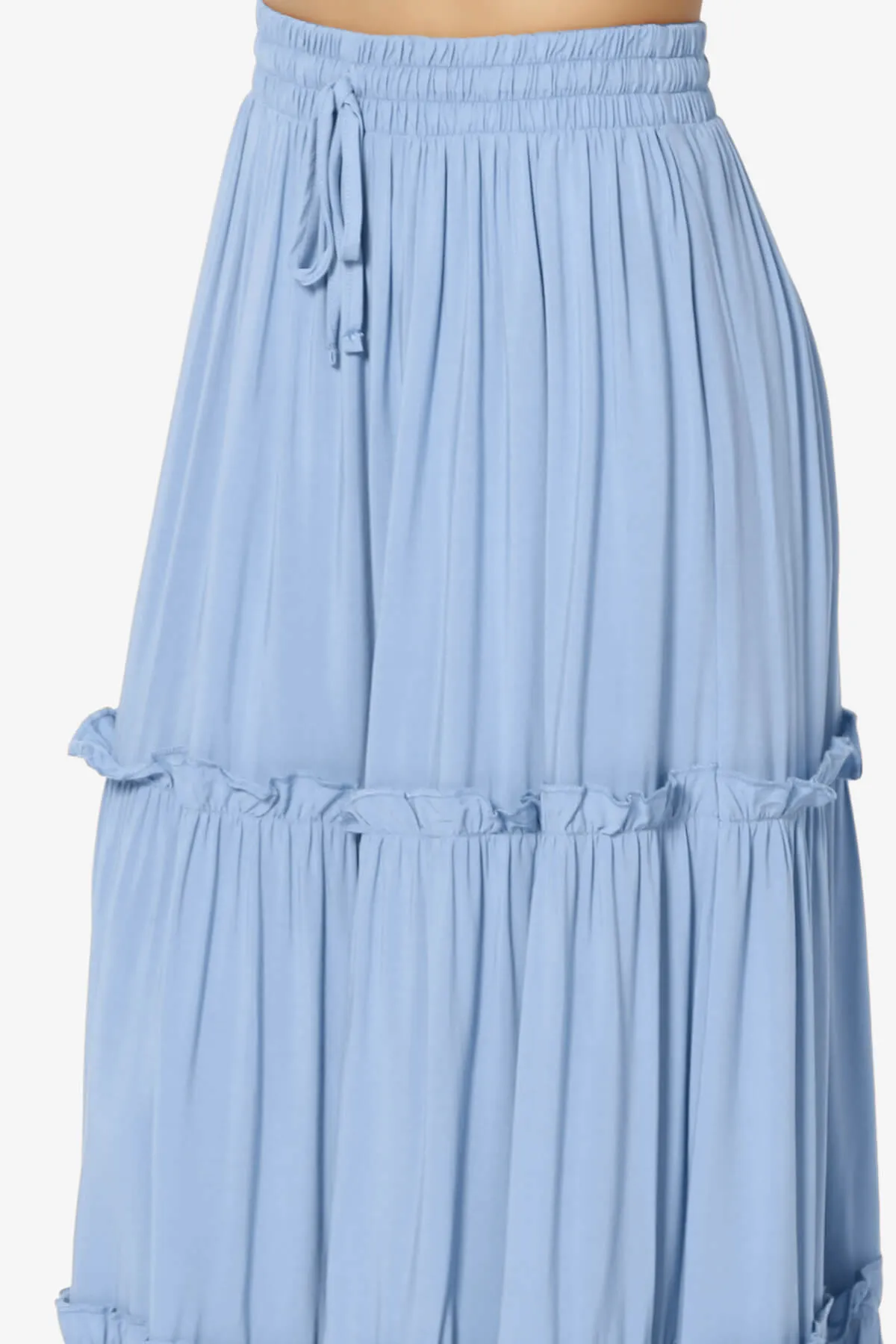 Kelton Ruffle Tiered Woven Maxi Skirt PLUS
