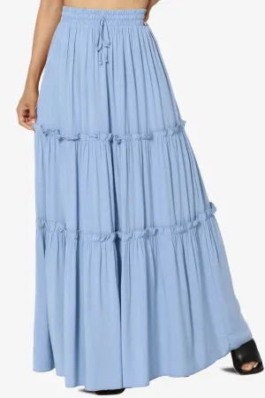 Kelton Ruffle Tiered Woven Maxi Skirt PLUS