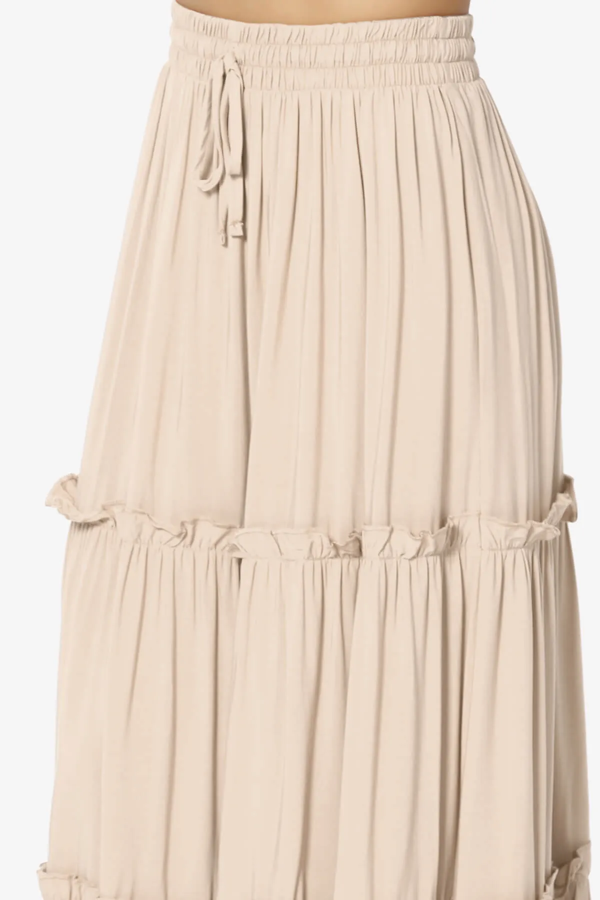 Kelton Ruffle Tiered Woven Maxi Skirt PLUS
