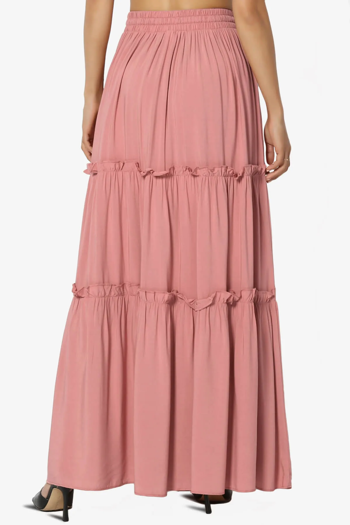 Kelton Ruffle Tiered Woven Maxi Skirt PLUS