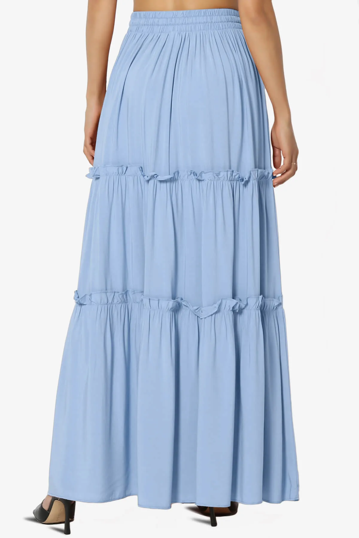 Kelton Ruffle Tiered Woven Maxi Skirt PLUS