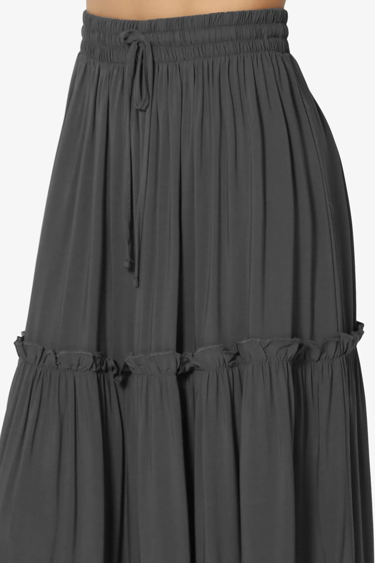 Kelton Ruffle Tiered Woven Maxi Skirt PLUS
