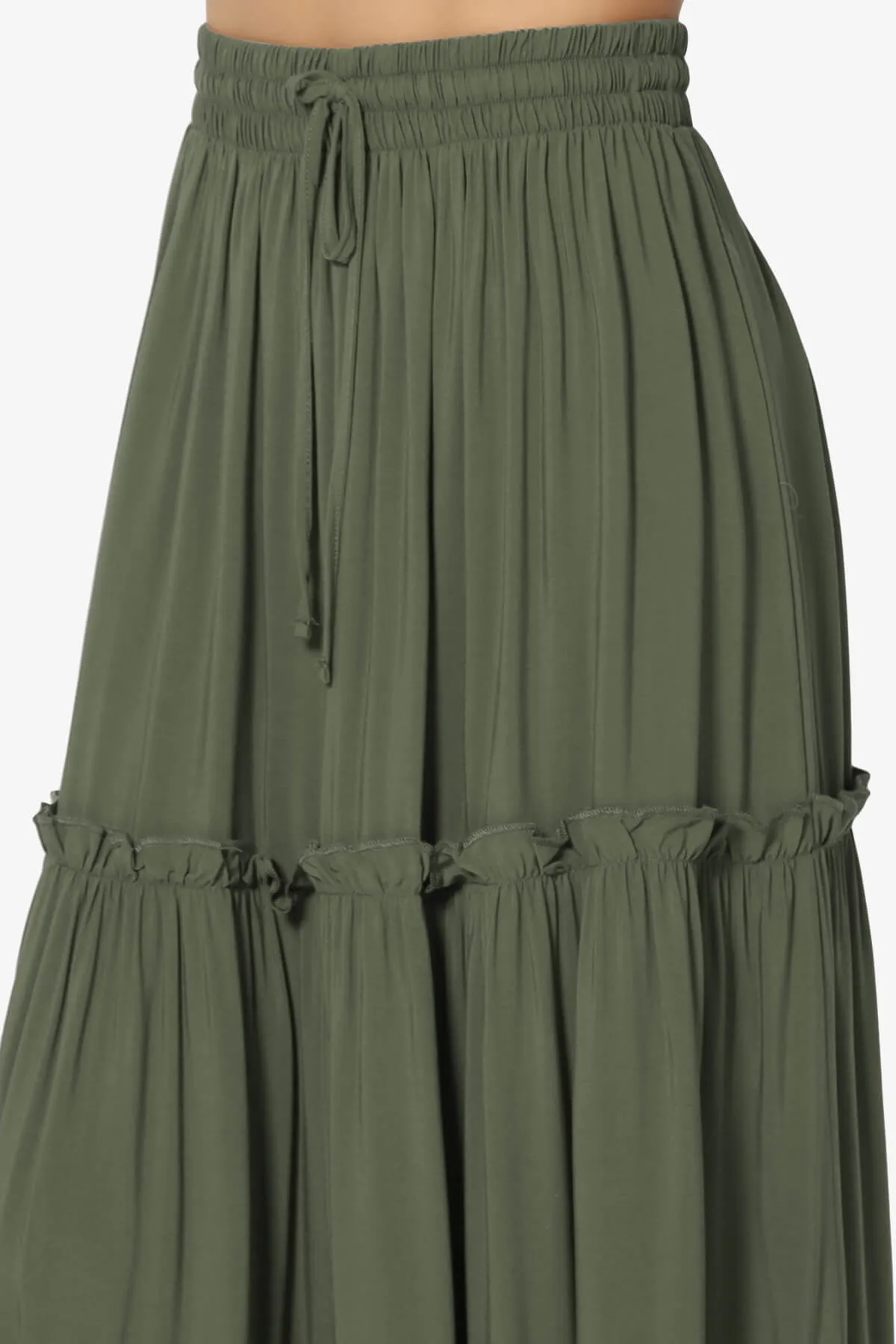Kelton Ruffle Tiered Woven Maxi Skirt PLUS