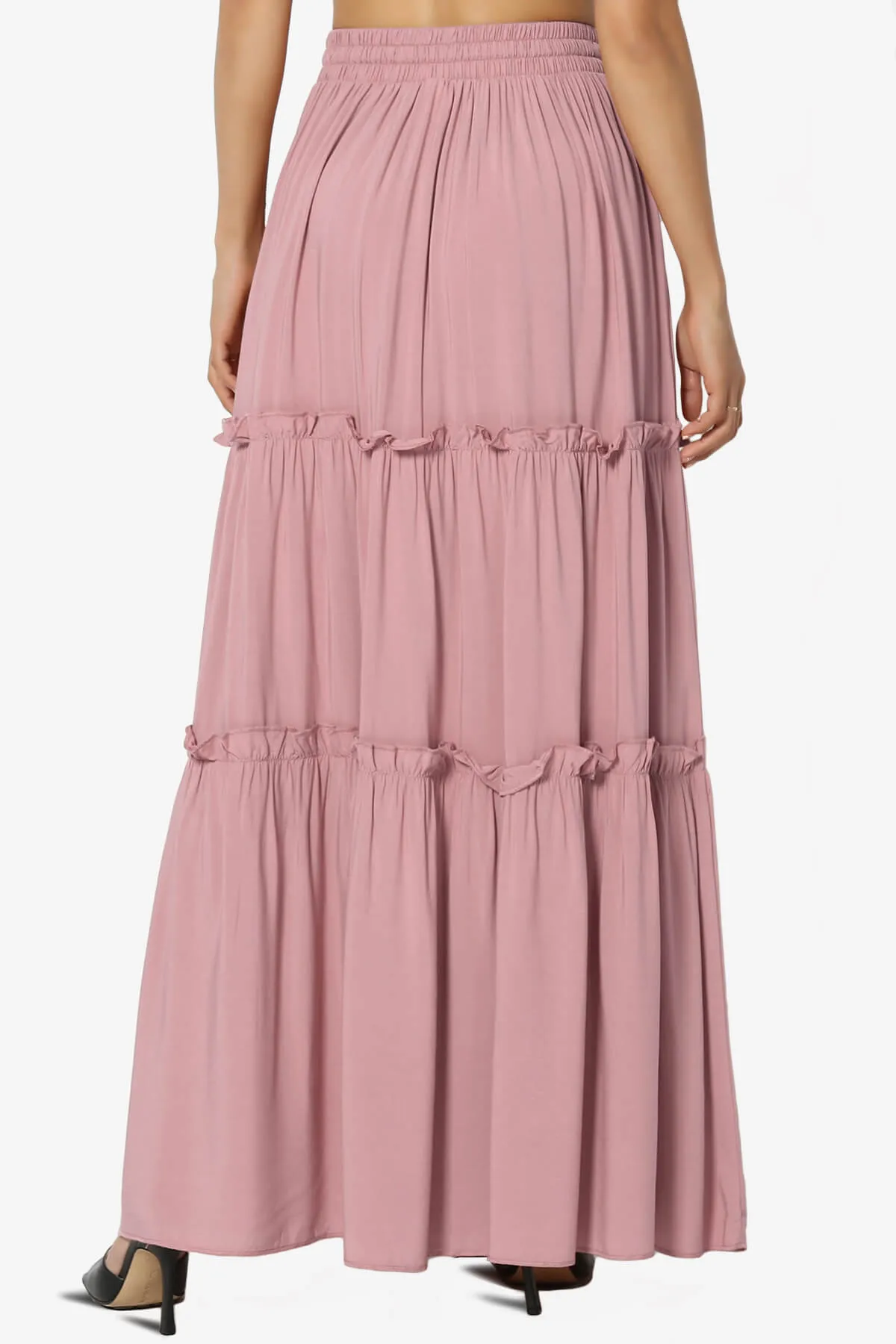 Kelton Ruffle Tiered Woven Maxi Skirt PLUS