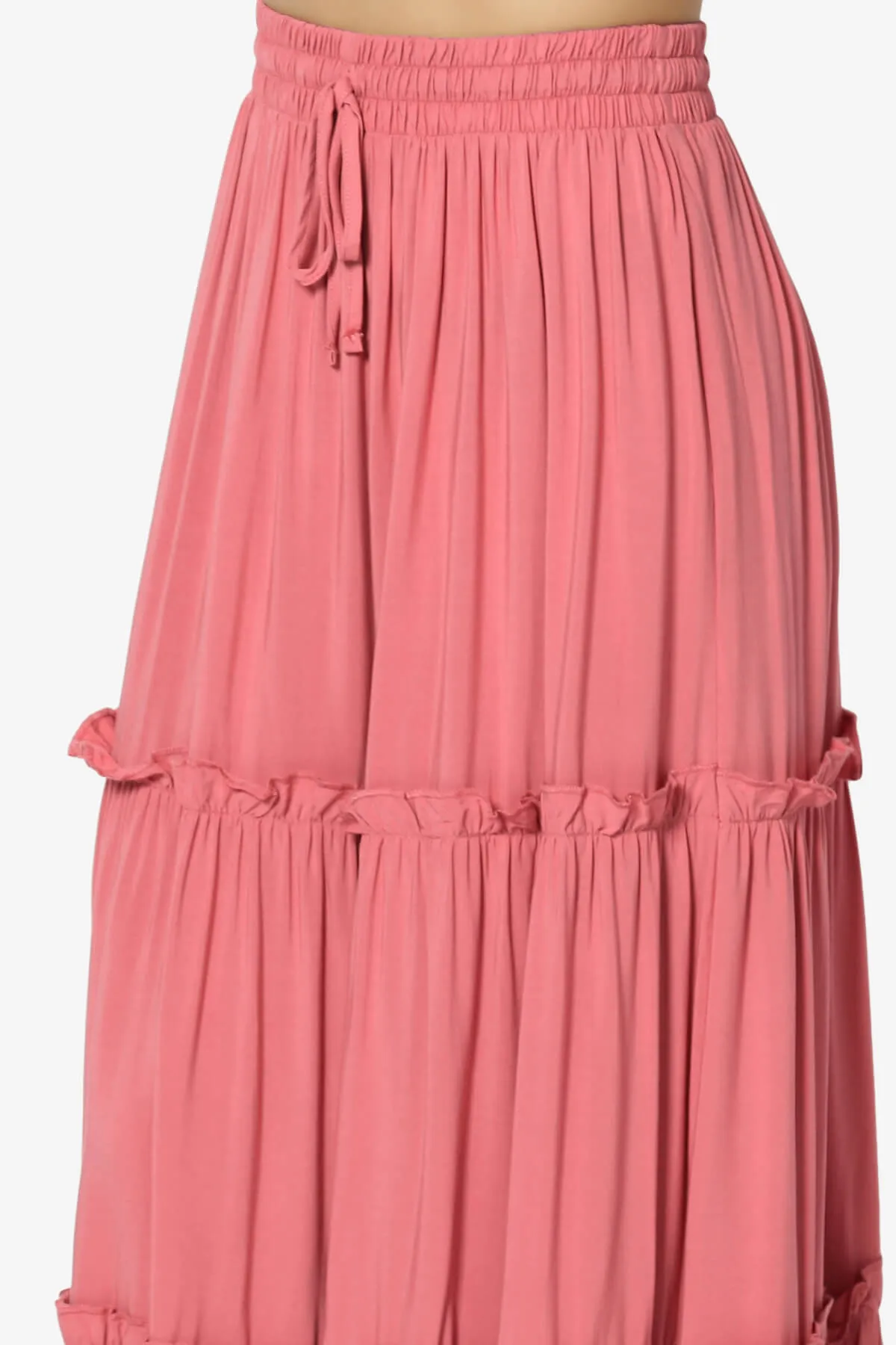 Kelton Ruffle Tiered Woven Maxi Skirt PLUS