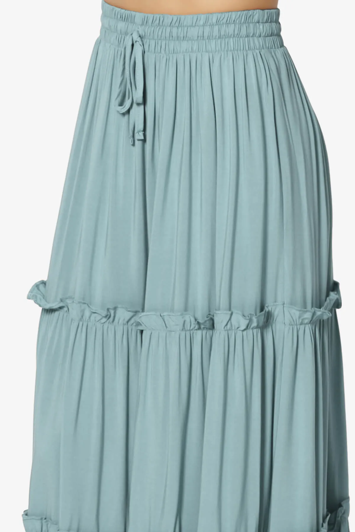 Kelton Ruffle Tiered Woven Maxi Skirt PLUS