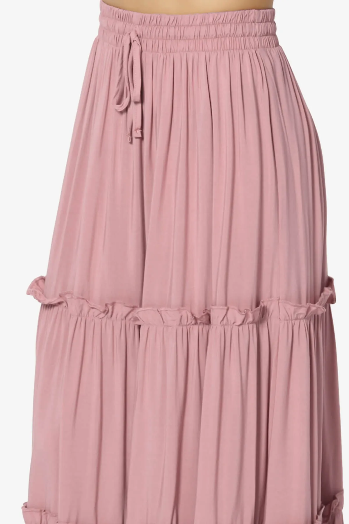 Kelton Ruffle Tiered Woven Maxi Skirt PLUS
