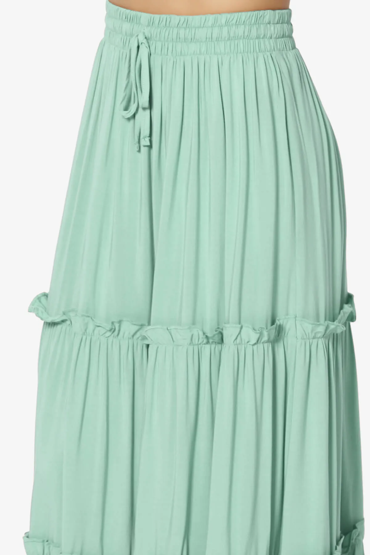 Kelton Ruffle Tiered Woven Maxi Skirt PLUS