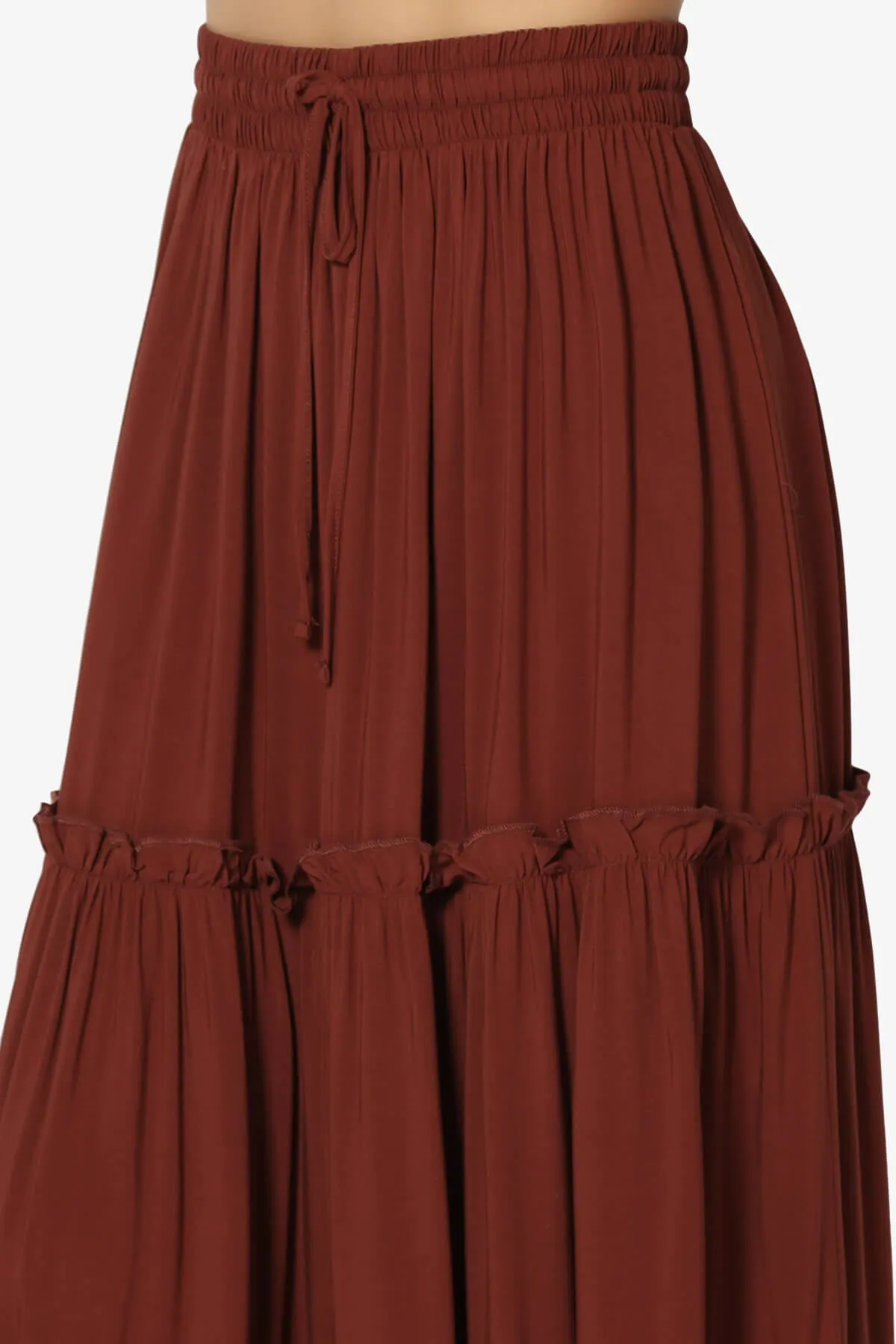 Kelton Ruffle Tiered Woven Maxi Skirt PLUS