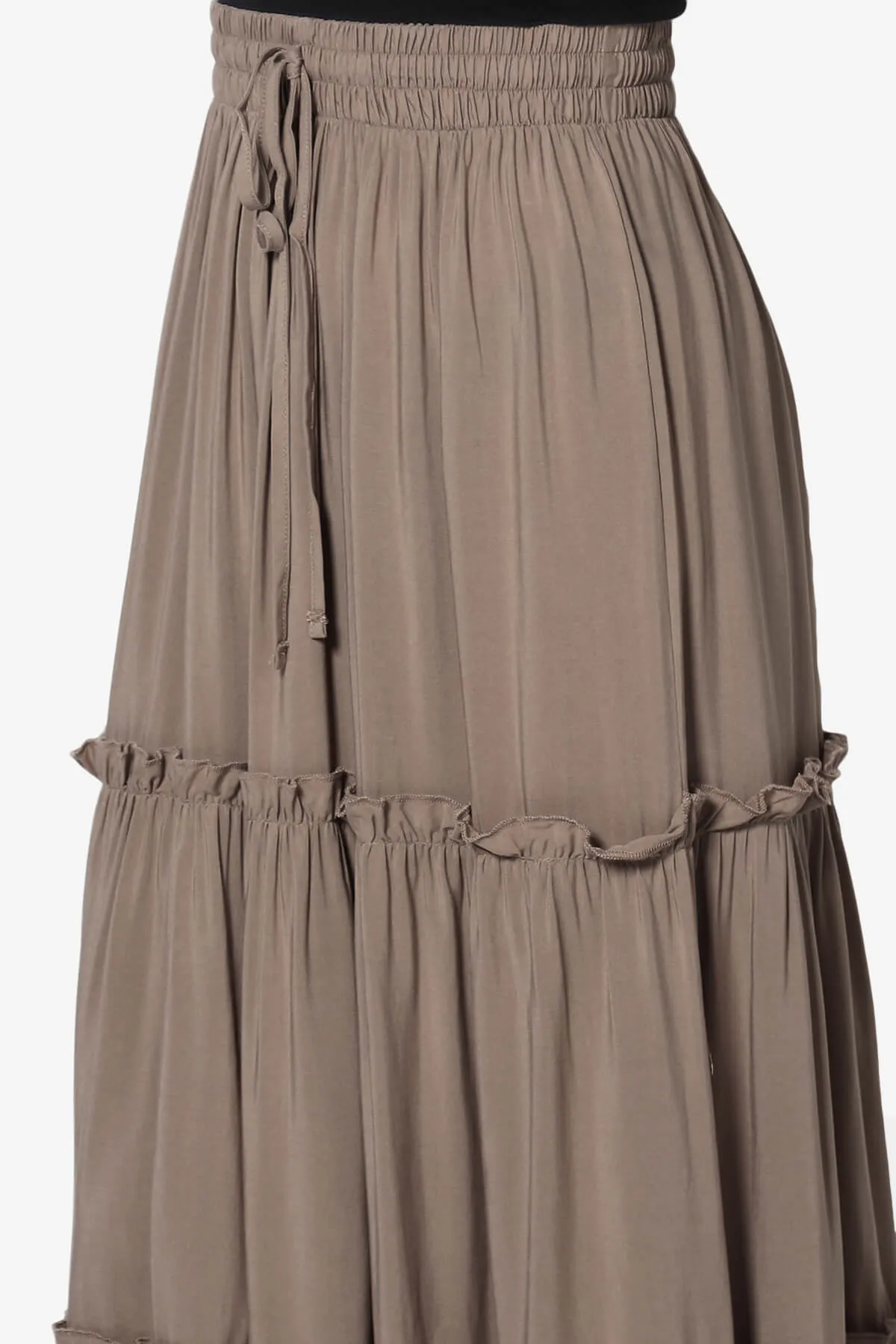Kelton Ruffle Tiered Woven Maxi Skirt PLUS