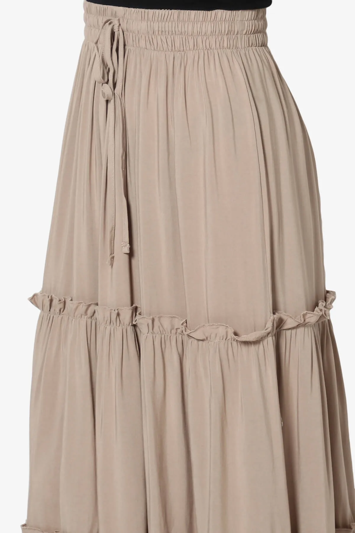 Kelton Ruffle Tiered Woven Maxi Skirt PLUS