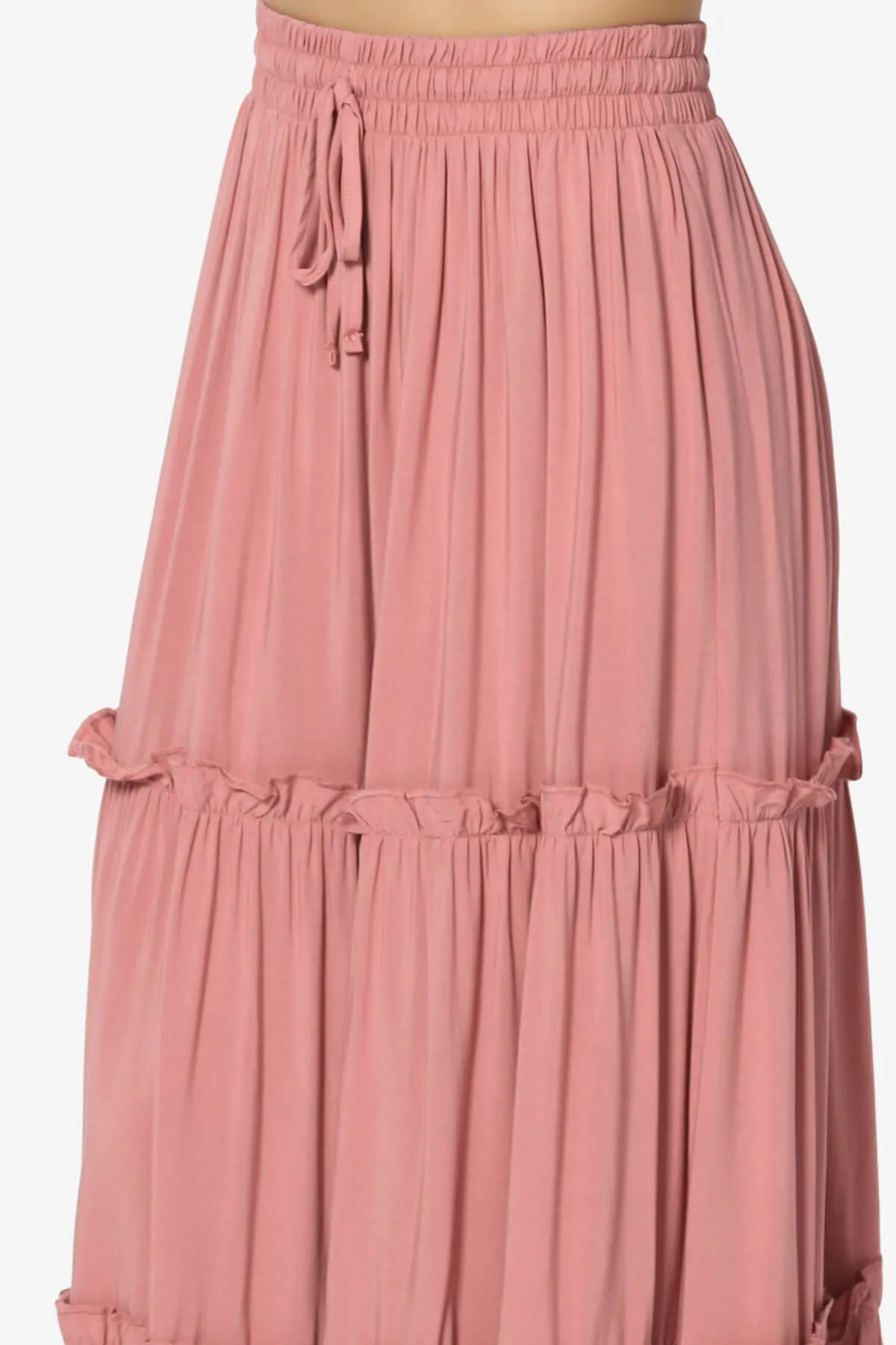 Kelton Ruffle Tiered Woven Maxi Skirt PLUS