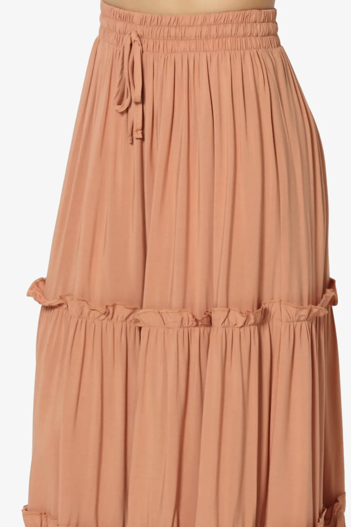 Kelton Ruffle Tiered Woven Maxi Skirt PLUS