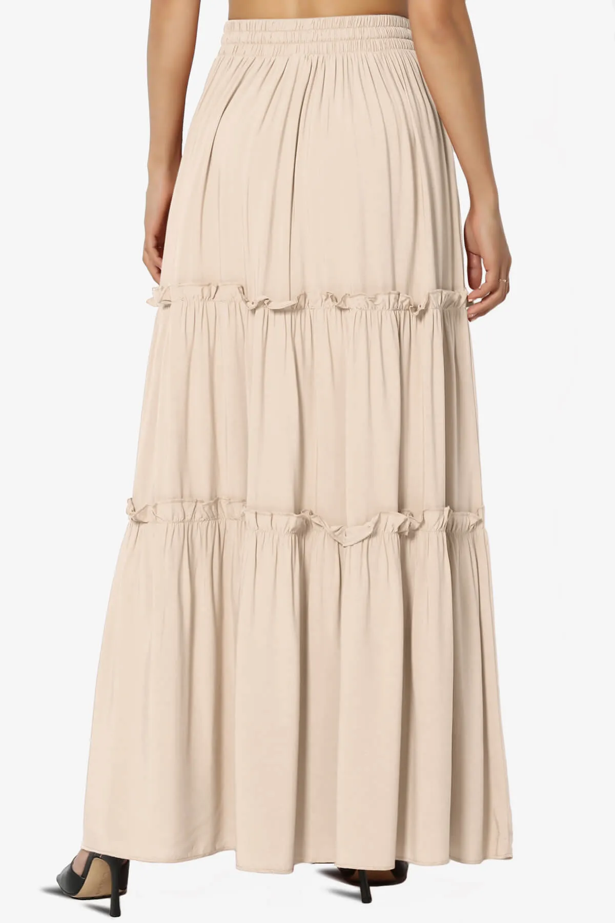 Kelton Ruffle Tiered Woven Maxi Skirt PLUS