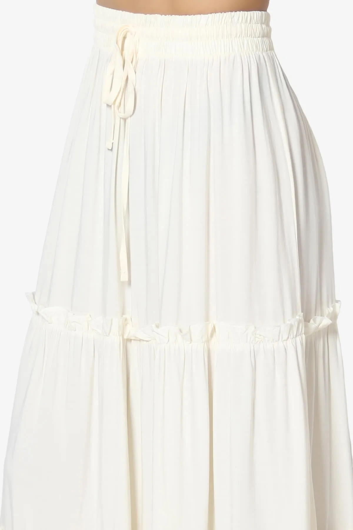 Kelton Ruffle Tiered Woven Maxi Skirt PLUS