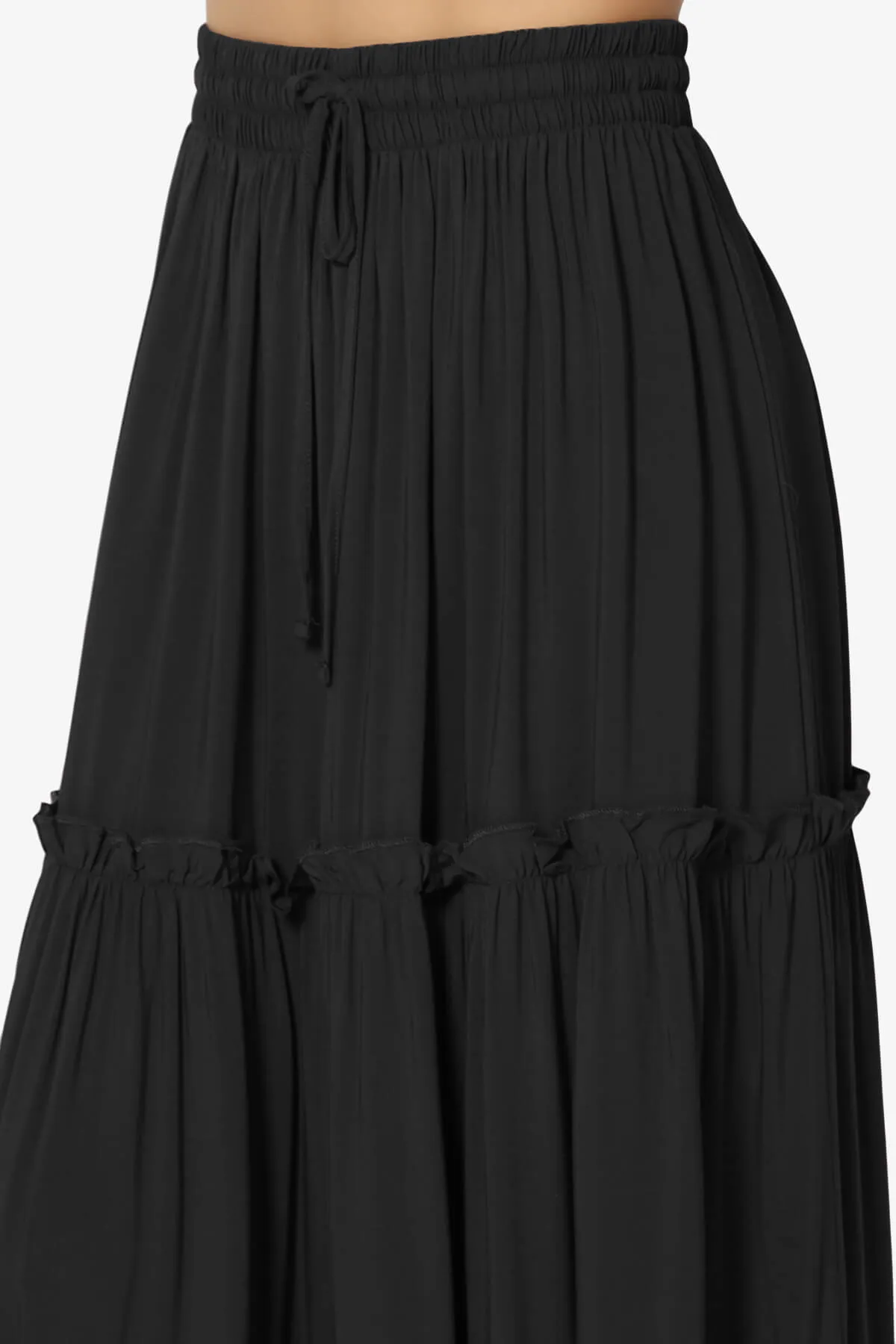 Kelton Ruffle Tiered Woven Maxi Skirt PLUS