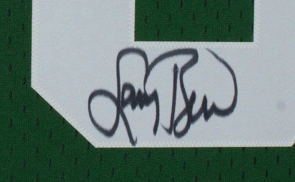 Larry Bird Signed Framed 36x42 Celtics Mitchell & Ness Swingman Basketball
