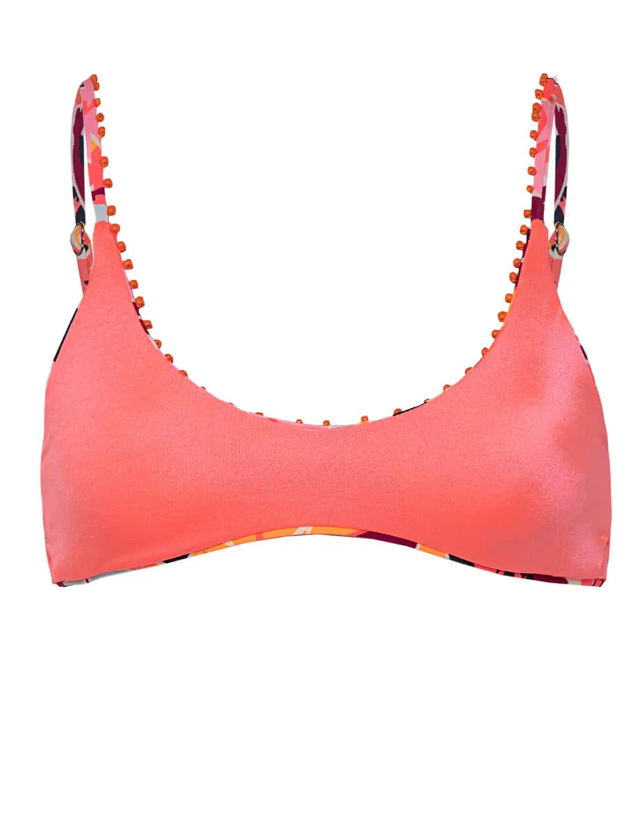 Liberties Bralette in Coral Leafy