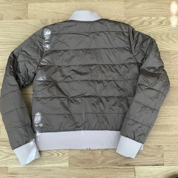 Lululemon Non-Stop Bomber Reversible Dark Chrome Light Pink.Purple Shades Small