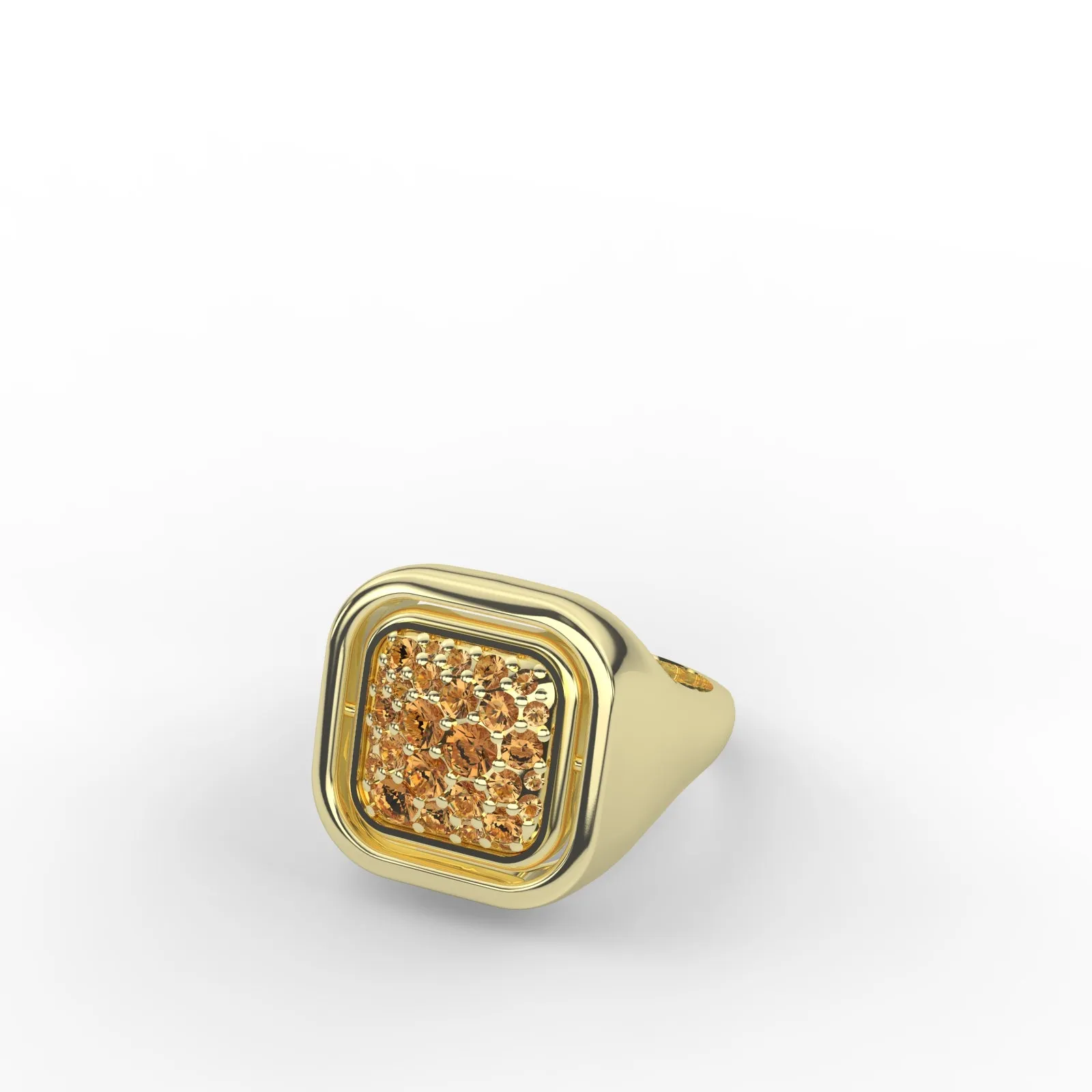 ‘Maintenant ou Jamais’ 'Now or Never'  Diamond & Orange Sapphire Pave Flip Ring