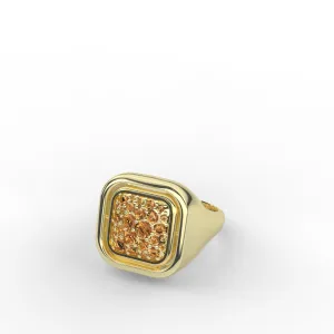 ‘Maintenant ou Jamais’ 'Now or Never'  Diamond & Orange Sapphire Pave Flip Ring