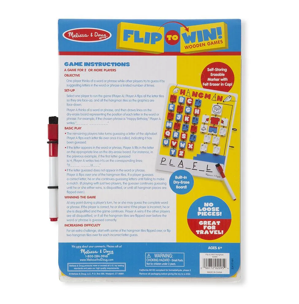 Melissa & Doug Flip-to-Win Travel Game Hangman