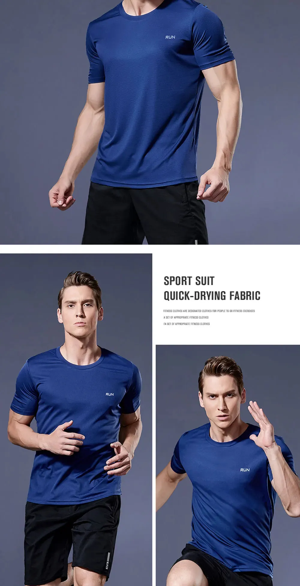 Men's Running T-Shirts, Quick Dry Sport T-Shirts, Fitness Gym Running Shirts, Soccer Shirts Men's Jersey Sportswear Gym Clothing