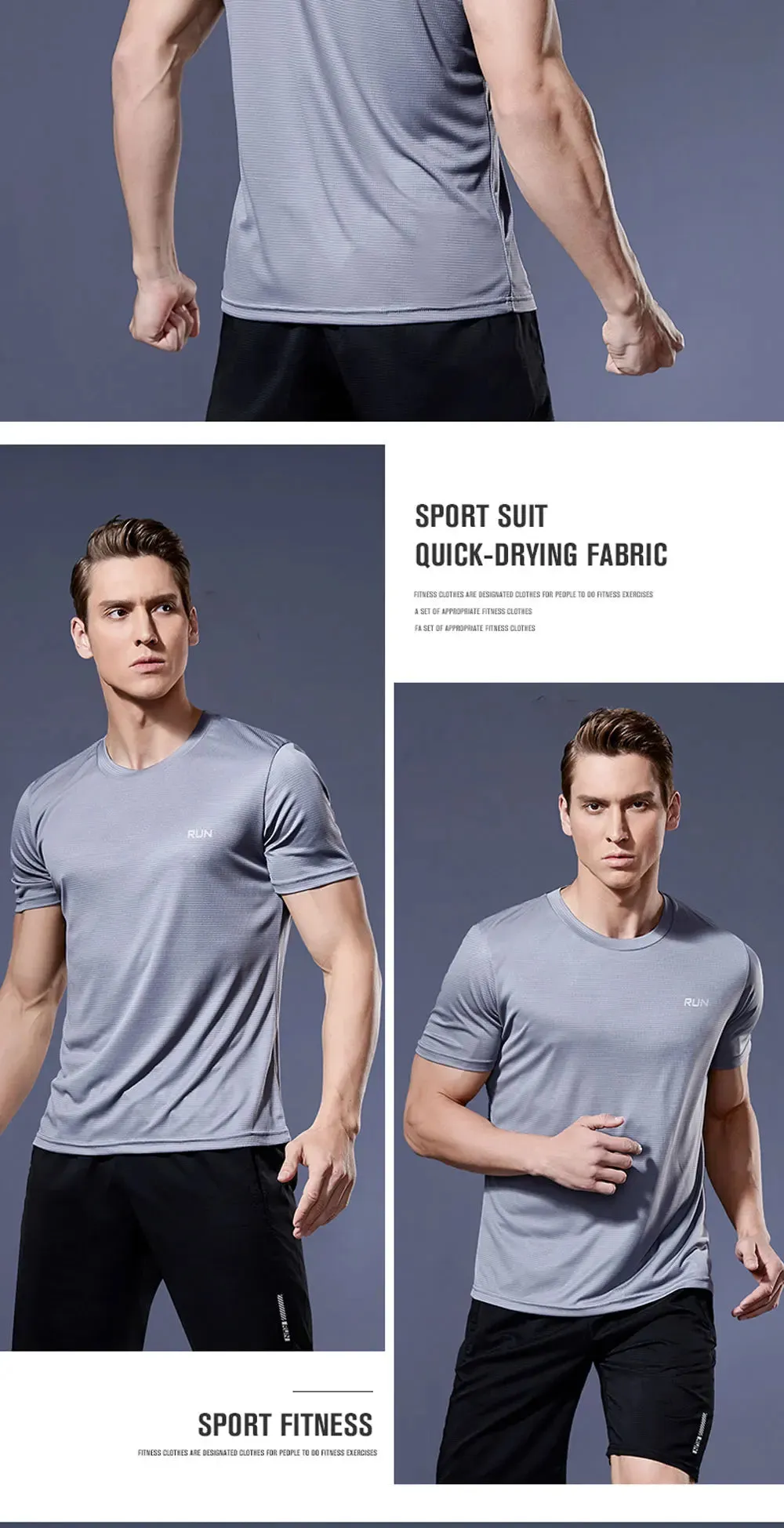 Men's Running T-Shirts, Quick Dry Sport T-Shirts, Fitness Gym Running Shirts, Soccer Shirts Men's Jersey Sportswear Gym Clothing