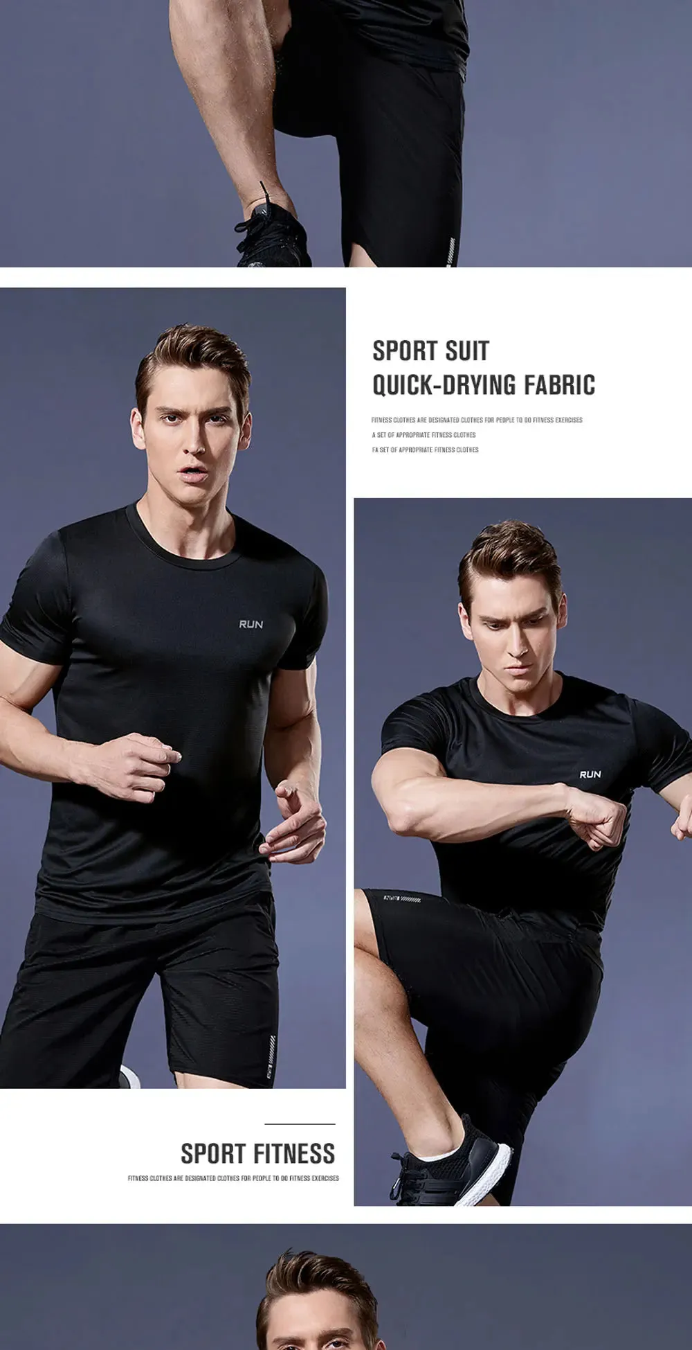 Men's Running T-Shirts, Quick Dry Sport T-Shirts, Fitness Gym Running Shirts, Soccer Shirts Men's Jersey Sportswear Gym Clothing