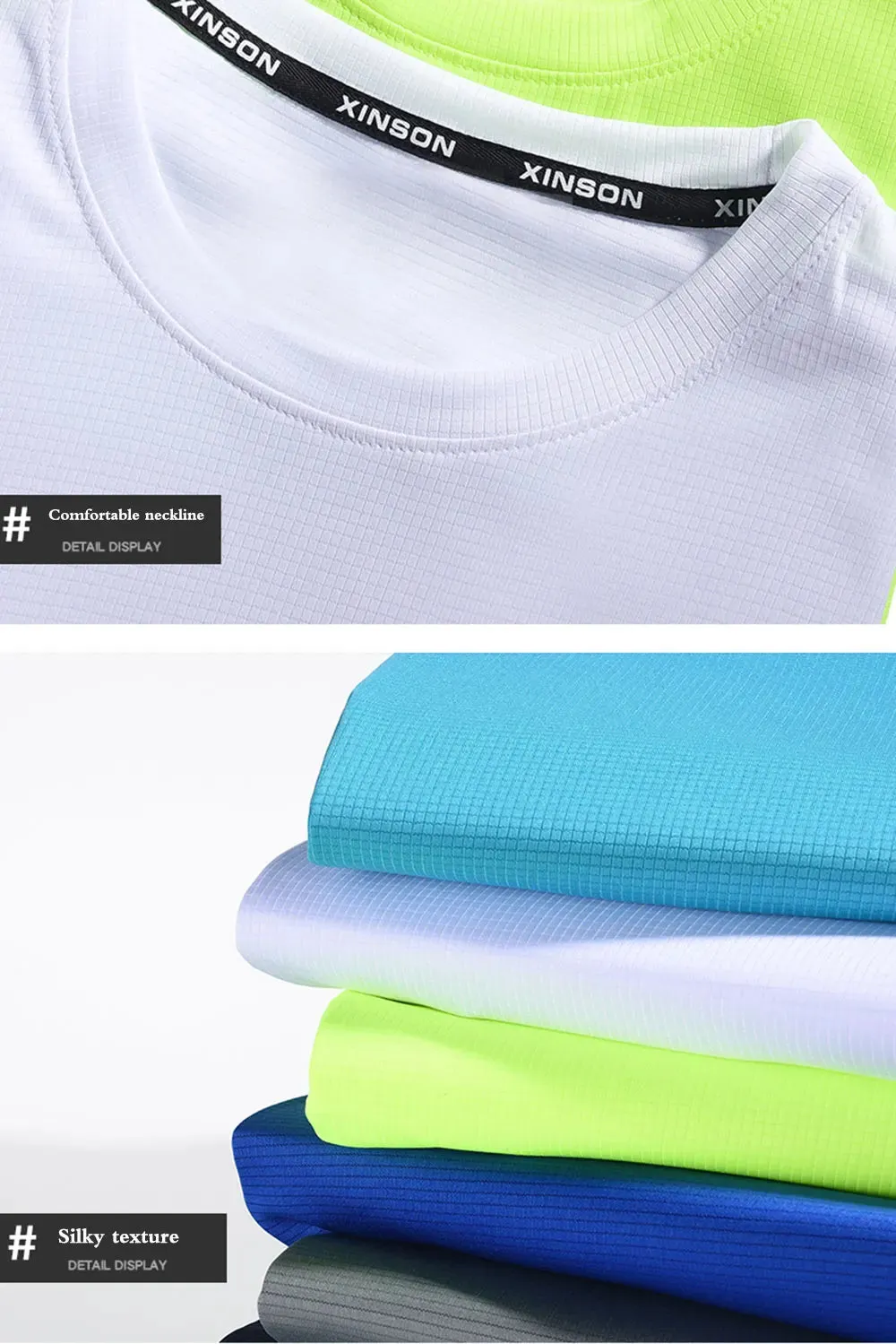 Men's Running T-Shirts, Quick Dry Sport T-Shirts, Fitness Gym Running Shirts, Soccer Shirts Men's Jersey Sportswear Gym Clothing