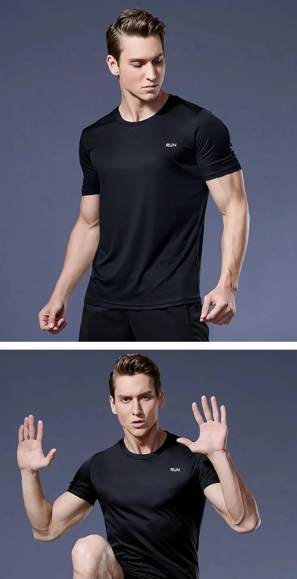 Men's Running T-Shirts, Quick Dry Sport T-Shirts, Fitness Gym Running Shirts, Soccer Shirts Men's Jersey Sportswear Gym Clothing