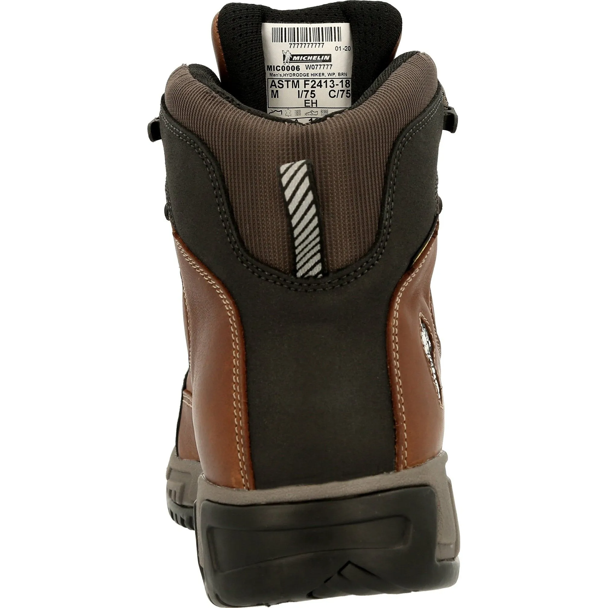 Michelin Men's HydroEdge 6" Alloy Toe WP PR Work Boot - Brown- MIC0006