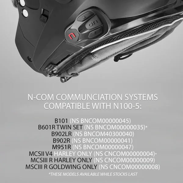 Nolan N100-5 PLUS N-Com Flip Face Helmet - white/blue/red