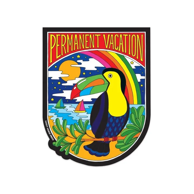 Permanent Vacation Vinyl die cut Sticker