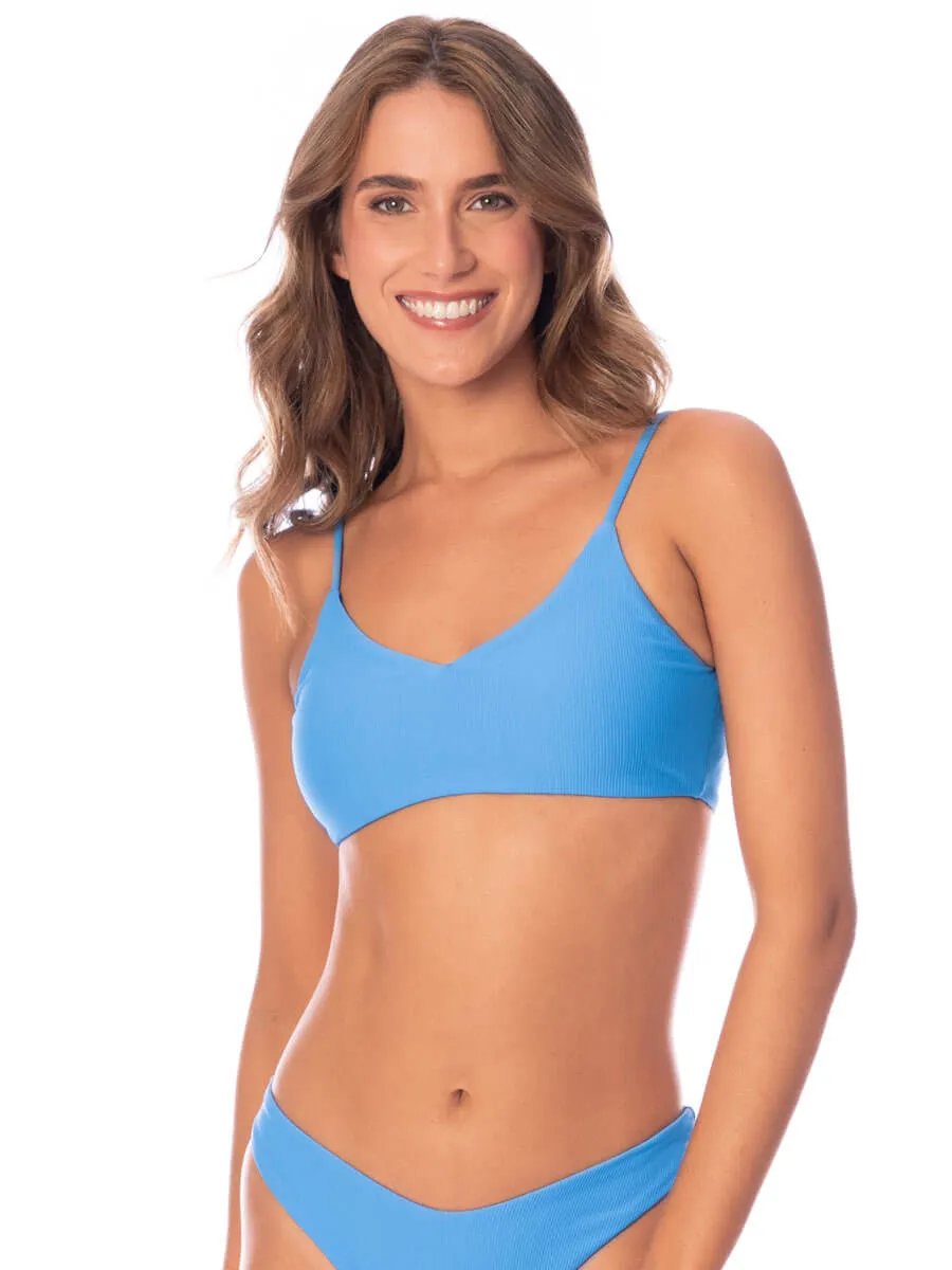 Praia Sporty Bralette in Stone Blue