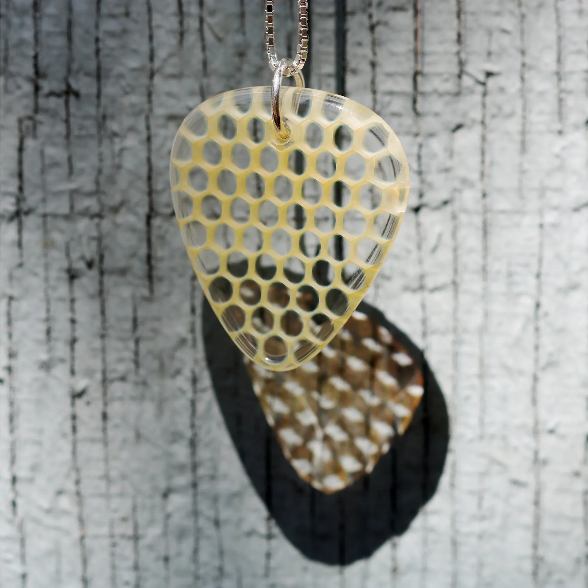 "Asimi" Guitar Pick Honeyglass Necklace