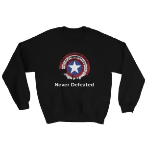 "Never Defeated" sweatshirt