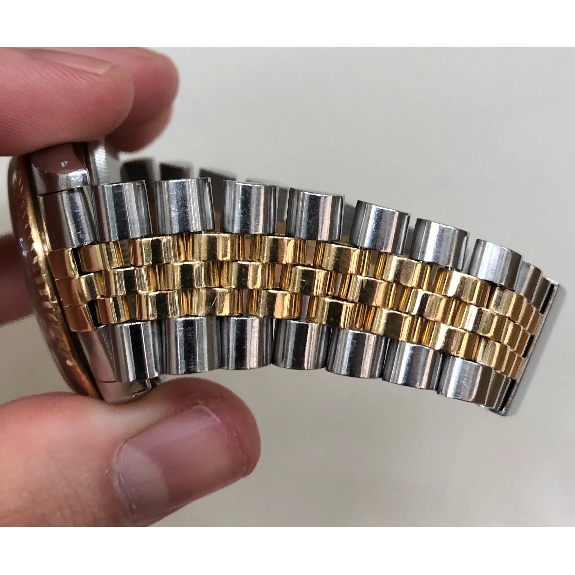 Rolex Datejust 16013 Champagne Stick c. 1986 Unpolished Jubilee 18k Yellow Gold & Steel 36 mm
