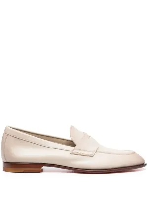 Santoni leather penny loafers