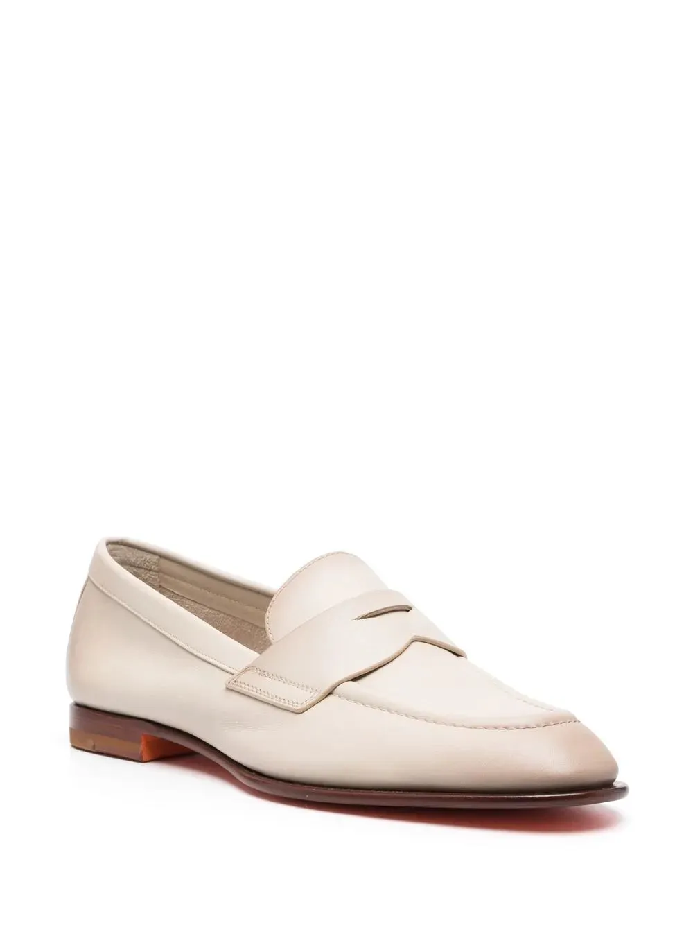 Santoni leather penny loafers