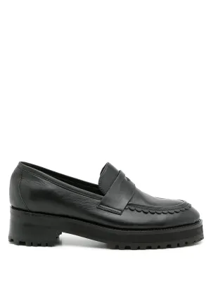 Sarah Chofakian Holly leather penny loafers