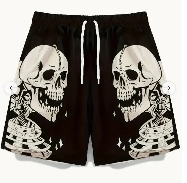 Skeleton finger & paisley pattern shorts-D773 | Inspanda