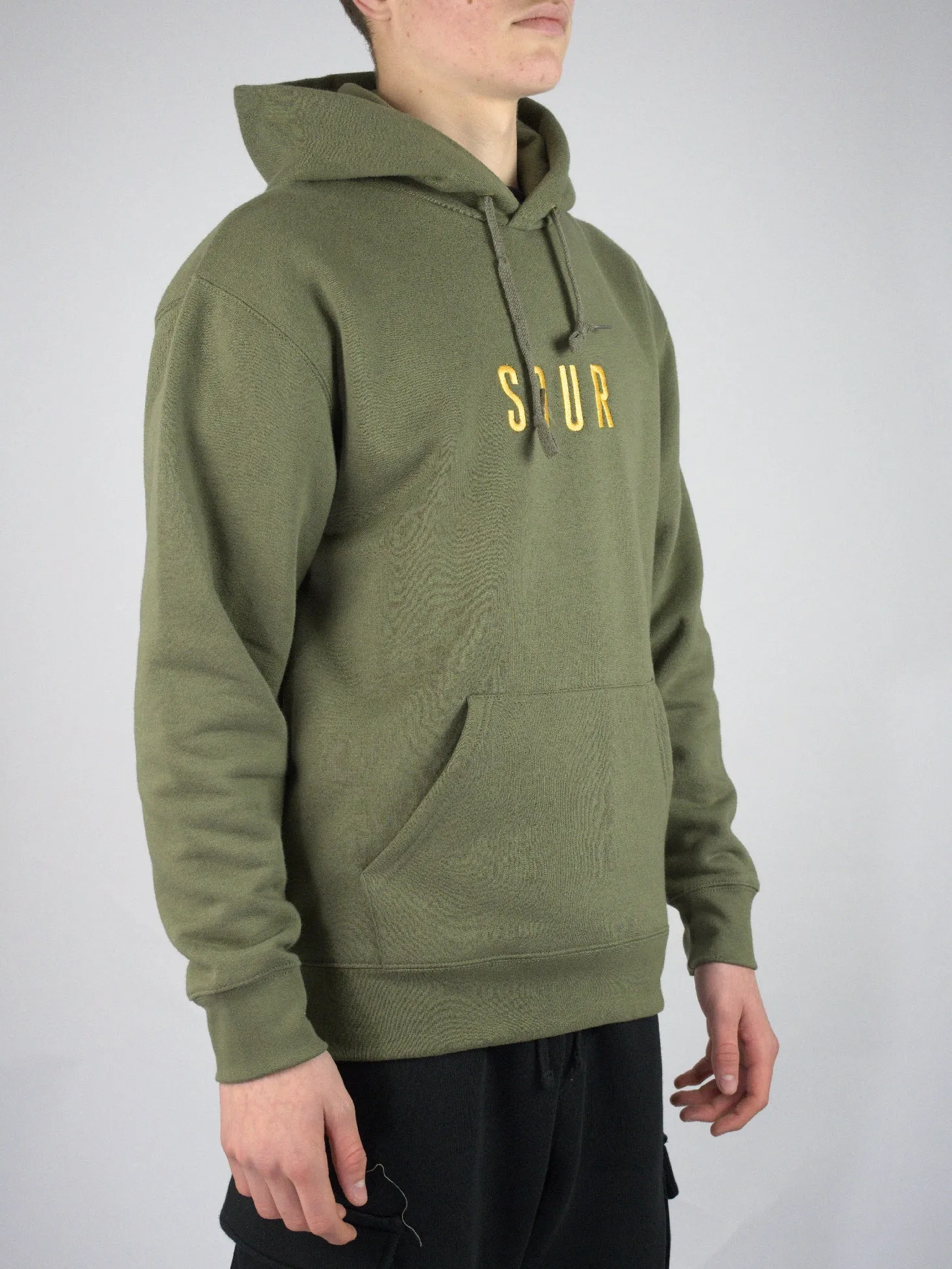 Sour Solution - Army Pull Over Hoodie - Olive Green