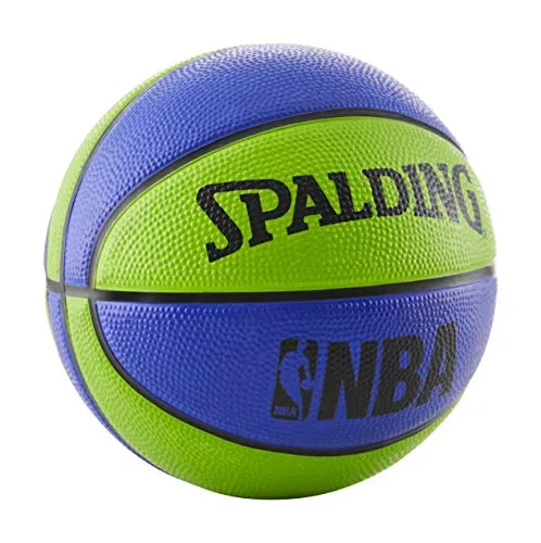 Spalding NBA Mini Rubber Outdoor Basketball, Blue/Green