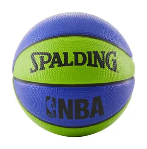 Spalding NBA Mini Rubber Outdoor Basketball, Blue/Green