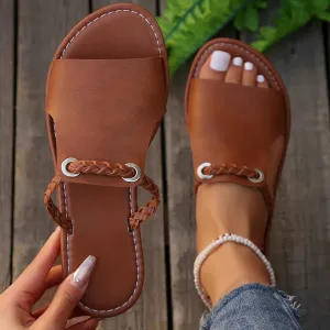 Square Head Cross Flat Summer Sandals – Simple Flip-flops, Women’s Wear Slippers, Beach Slippers