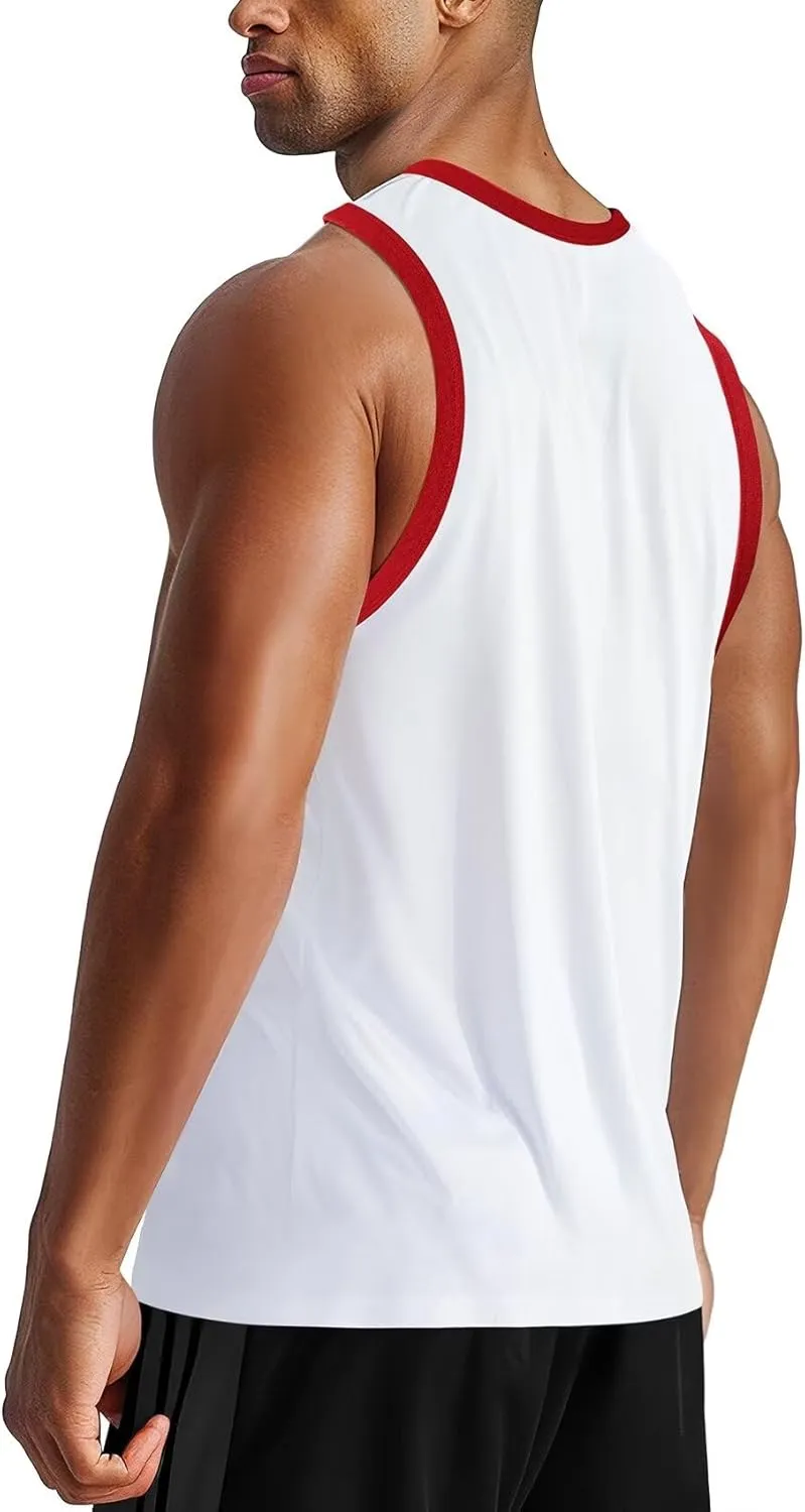 Tank Tops for Men Athletic Jersey Ringer Tanks for Sports Sleeveless Shirts