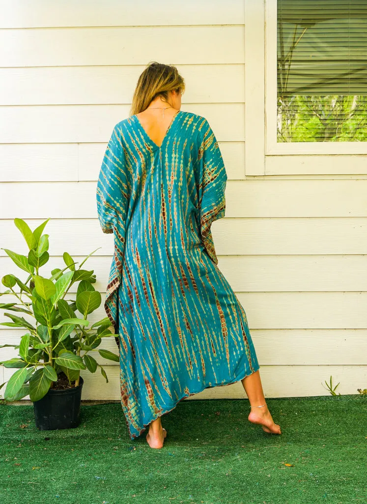 Teal Earth Tie-Dye Kaftan