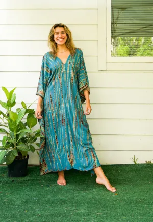 Teal Earth Tie-Dye Kaftan